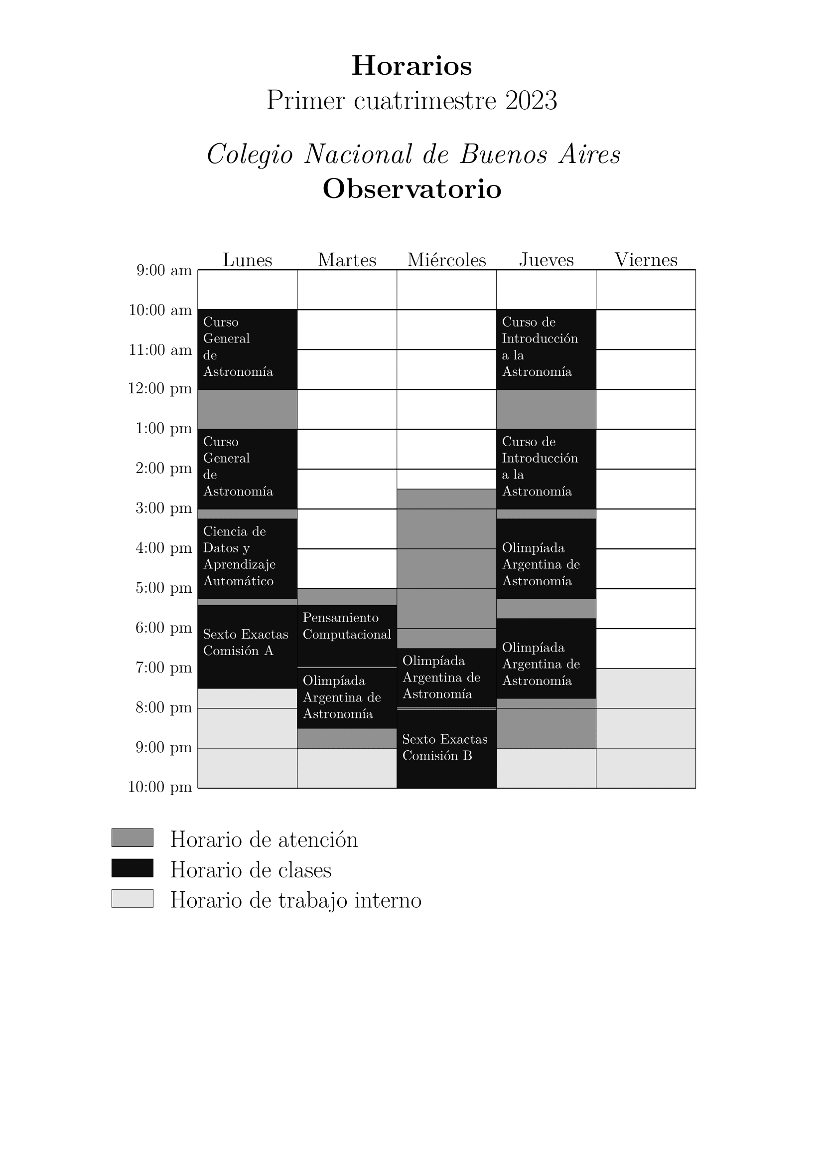 Horarios Colegio Nacional De Buenos Aires